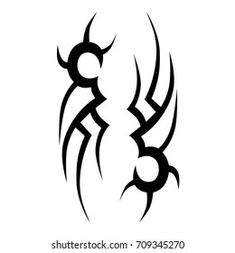 Tattoo tribal vector design. Simple logo. Individual designer isolated element for decorating the body of women, men and girls arm, leg and other body parts. Abstract illustration.