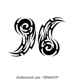 Tattoo tribal vector design. Simple logo. Individual designer isolated element for decorating the body of women, men and girls arm, leg and other body parts. Abstract illustration.