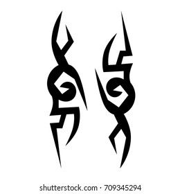 Tattoo tribal vector design. Simple logo. Individual designer isolated element for decorating the body of women, men and girls arm, leg and other body parts. Abstract illustration.