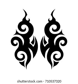 Tattoo tribal vector design. Simple logo. Individual designer isolated element for decorating the body of women, men and girls arm, leg and other body parts. Abstract illustration.
