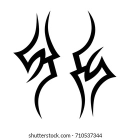 Tattoo tribal vector design. Simple logo. Individual designer isolated element for decorating the body of women, men and girls arm, leg and other body parts. Abstract illustration.