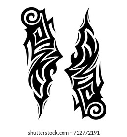 Tattoo tribal vector design. Simple logo. Individual designer isolated element for decorating the body of women, men and girls arm, leg and other body parts. Abstract illustration.