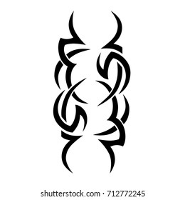 Tattoo tribal vector design. Simple logo. Individual designer isolated element for decorating the body of women, men and girls arm, leg and other body parts. Abstract illustration.