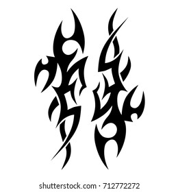 Tattoo tribal vector design. Simple logo. Individual designer isolated element for decorating the body of women, men and girls arm, leg and other body parts. Abstract illustration.