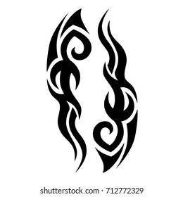Tattoo tribal vector design. Simple logo. Individual designer isolated element for decorating the body of women, men and girls arm, leg and other body parts. Abstract illustration.