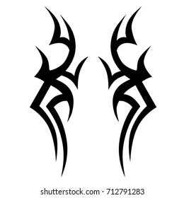 Tattoo tribal vector design. Simple logo. Individual designer isolated element for decorating the body of women, men and girls arm, leg and other body parts. Abstract illustration.