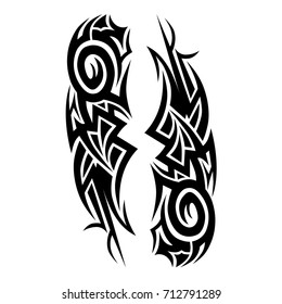 Tattoo tribal vector design. Simple logo. Individual designer isolated element for decorating the body of women, men and girls arm, leg and other body parts. Abstract illustration.