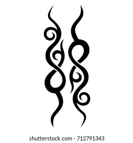 Tattoo tribal vector design. Simple logo. Individual designer isolated element for decorating the body of women, men and girls arm, leg and other body parts. Abstract illustration.