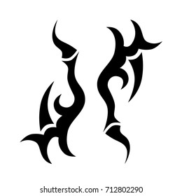 Tattoo tribal vector design. Simple logo. Individual designer isolated element for decorating the body of women, men and girls arm, leg and other body parts. Abstract illustration.
