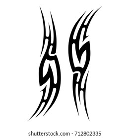 Tattoo tribal vector design. Simple logo. Individual designer isolated element for decorating the body of women, men and girls arm, leg and other body parts. Abstract illustration.