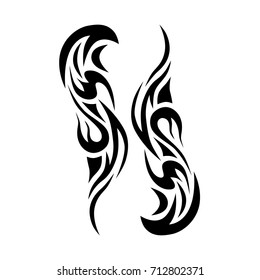 Tattoo tribal vector design. Simple logo. Individual designer isolated element for decorating the body of women, men and girls arm, leg and other body parts. Abstract illustration.
