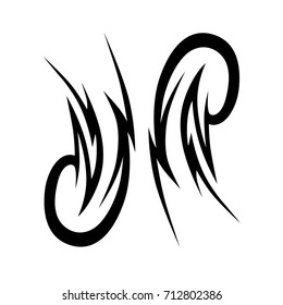 Tattoo tribal vector design. Simple logo. Individual designer isolated element for decorating the body of women, men and girls arm, leg and other body parts. Abstract illustration.