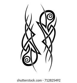 Tattoo tribal vector design. Simple logo. Individual designer isolated element for decorating the body of women, men and girls arm, leg and other body parts. Abstract illustration.