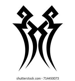Tattoo tribal vector design. Simple logo. Individual designer isolated element for decorating the body of women, men and girls arm, leg and other body parts. Abstract illustration.
