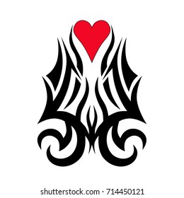 Tattoo tribal vector design. Simple logo. Individual designer isolated element for decorating the body of women, men and girls arm, leg and other body parts. Abstract illustration.