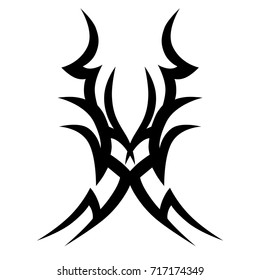 Tattoo tribal vector design. Simple logo. Individual designer isolated element for decorating the body of women, men and girls arm, leg and other body parts. Abstract illustration.