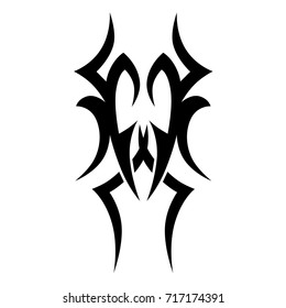 Tattoo tribal vector design. Simple logo. Individual designer isolated element for decorating the body of women, men and girls arm, leg and other body parts. Abstract illustration.