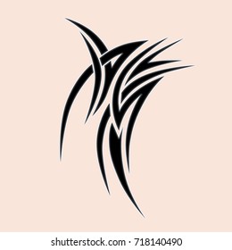 Tattoo tribal vector design. Simple logo. Individual designer isolated element for decorating the body of women, men and girls arm, leg and other body parts. Abstract illustration.