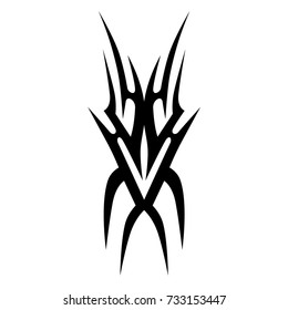 Tattoo tribal vector design. Simple logo. Individual designer isolated element for decorating the body of women, men and girls arm, leg and other body parts. Abstract illustration.