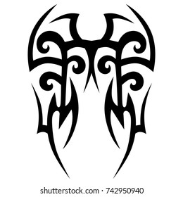 Tattoo tribal vector design. Simple logo. Individual designer isolated element for decorating the body of women, men and girls arm, leg and other body parts. Abstract illustration.