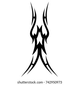 Tattoo tribal vector design. Simple logo. Individual designer isolated element for decorating the body of women, men and girls arm, leg and other body parts. Abstract illustration.