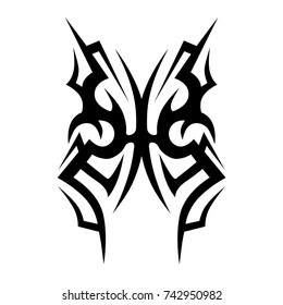 Tattoo tribal vector design. Simple logo. Individual designer isolated element for decorating the body of women, men and girls arm, leg and other body parts. Abstract illustration.