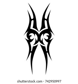 Tattoo tribal vector design. Simple logo. Individual designer isolated element for decorating the body of women, men and girls arm, leg and other body parts. Abstract illustration.
