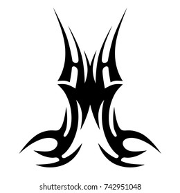 Tattoo tribal vector design. Simple logo. Individual designer isolated element for decorating the body of women, men and girls arm, leg and other body parts. Abstract illustration.