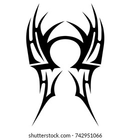 Tattoo tribal vector design. Simple logo. Individual designer isolated element for decorating the body of women, men and girls arm, leg and other body parts. Abstract illustration.