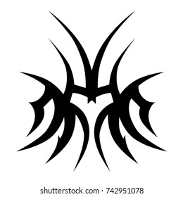 Tattoo tribal vector design. Simple logo. Individual designer isolated element for decorating the body of women, men and girls arm, leg and other body parts. Abstract illustration.
