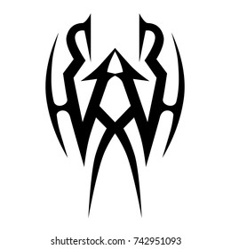 Tattoo tribal vector design. Simple logo. Individual designer isolated element for decorating the body of women, men and girls arm, leg and other body parts. Abstract illustration.