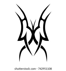Tattoo tribal vector design. Simple logo. Individual designer isolated element for decorating the body of women, men and girls arm, leg and other body parts. Abstract illustration.