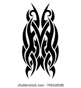 Tattoo tribal vector design. Simple logo. Individual designer isolated element for decorating the body of women, men and girls arm, leg and other body parts. Abstract illustration.