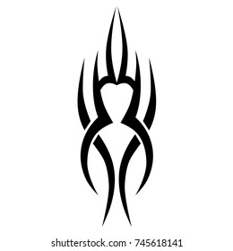Tattoo tribal vector design. Simple logo. Individual designer isolated element for decorating the body of women, men and girls arm, leg and other body parts. Abstract illustration.