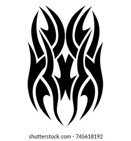 Tattoo tribal vector design. Simple logo. Individual designer isolated element for decorating the body of women, men and girls arm, leg and other body parts. Abstract illustration.