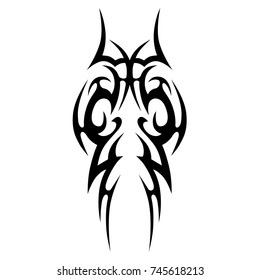 Tattoo tribal vector design. Simple logo. Individual designer isolated element for decorating the body of women, men and girls arm, leg and other body parts. Abstract illustration.