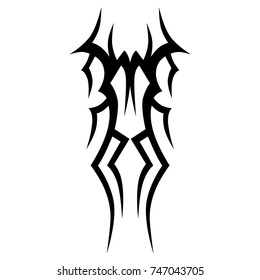 Tattoo tribal vector design. Simple logo. Individual designer isolated element for decorating the body of women, men and girls arm, leg and other body parts. Abstract illustration.