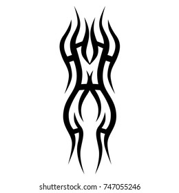 Tattoo tribal vector design. Simple logo. Individual designer isolated element for decorating the body of women, men and girls arm, leg and other body parts. Abstract illustration.