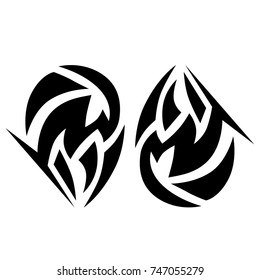 Tattoo tribal vector design. Simple logo. Individual designer isolated element for decorating the body of women, men and girls arm, leg and other body parts. Abstract illustration.
