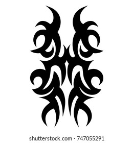 Tattoo tribal vector design. Simple logo. Individual designer isolated element for decorating the body of women, men and girls arm, leg and other body parts. Abstract illustration.