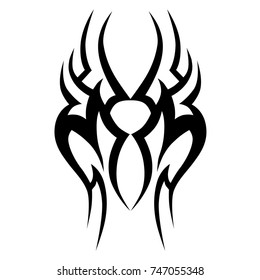 Tattoo tribal vector design. Simple logo. Individual designer isolated element for decorating the body of women, men and girls arm, leg and other body parts. Abstract illustration.