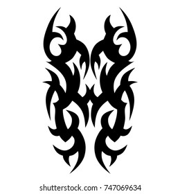Tattoo tribal vector design. Simple logo. Individual designer isolated element for decorating the body of women, men and girls arm, leg and other body parts. Abstract illustration.