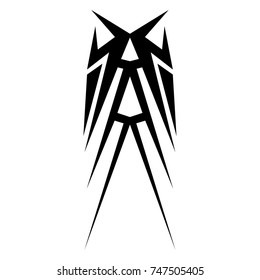 Tattoo tribal vector design. Simple logo. Individual designer isolated element for decorating the body of women, men and girls arm, leg and other body parts. Abstract illustration.