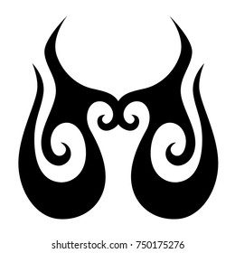 Tattoo tribal vector design. Simple logo. Individual designer isolated element for decorating the body of women, men and girls arm, leg and other body parts. 