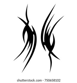 Tattoo tribal vector design. Simple logo. Individual designer isolated element for decorating the body of women, men and girls arm, leg and other body parts. Abstract illustration.