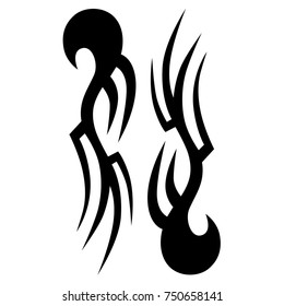Tattoo tribal vector design. Simple logo. Individual designer isolated element for decorating the body of women, men and girls arm, leg and other body parts. Abstract illustration.