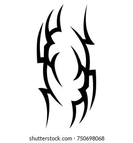 Tattoo tribal vector design. Simple logo. Individual designer isolated element for decorating the body of women, men and girls arm, leg and other body parts. Abstract illustration.