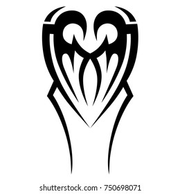Tattoo tribal vector design. Simple logo. Individual designer isolated element for decorating the body of women, men and girls arm, leg and other body parts. Abstract illustration.
