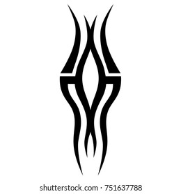 Tattoo tribal vector design. Simple logo. Individual designer isolated element for decorating the body of women, men and girls arm, leg and other body parts. Abstract illustration.
