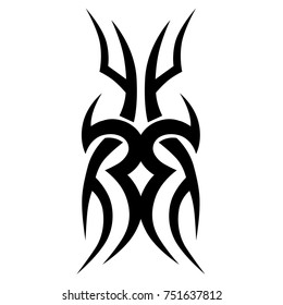 Tattoo tribal vector design. Simple logo. Individual designer isolated element for decorating the body of women, men and girls arm, leg and other body parts. Abstract illustration.